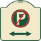 Signmission No ParkingW/ Bidirectional Arrow Heavy-Gauge Aluminum Architectural Sign, 18" x 18", TG-1818-23656 A-DES-TG-1818-23656 - alternate 1